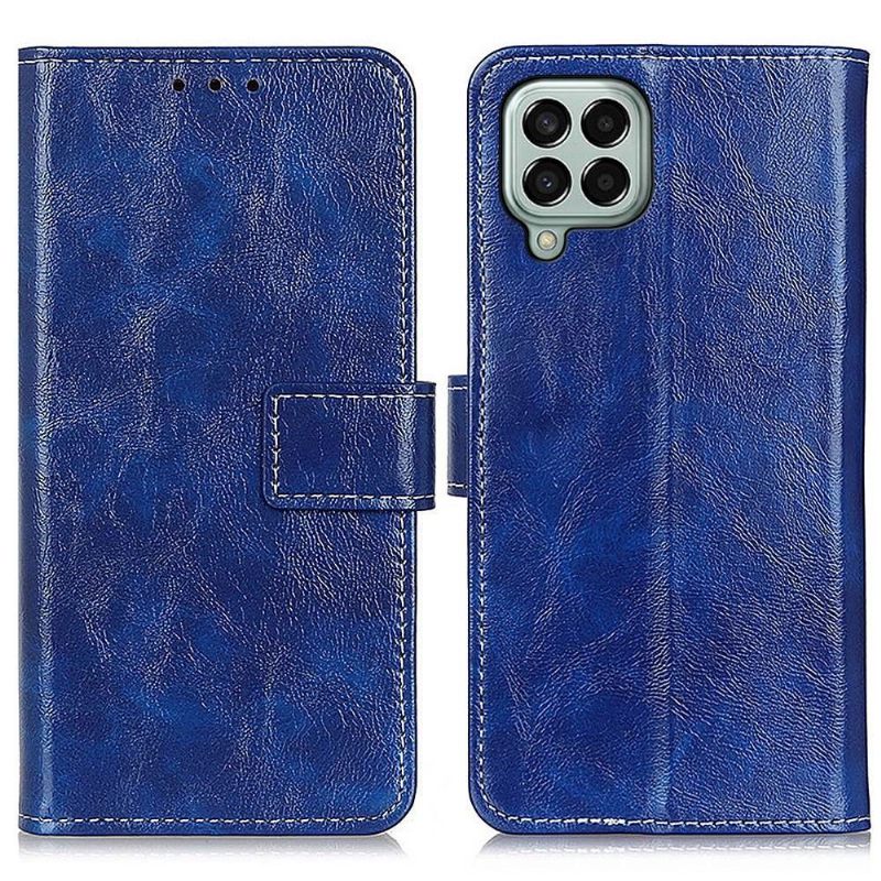 Folio-hoesje voor Samsung Galaxy M33 5G Luxe Stiksels Met Leereffect