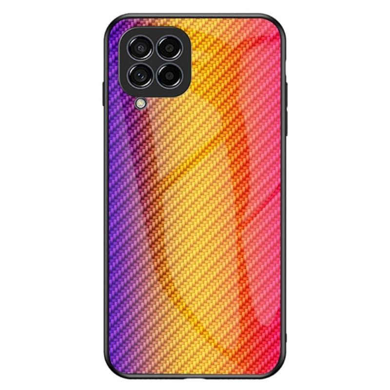 Hoesje voor Samsung Galaxy M33 5G Gehard Glas In Koolstofvezelstijl