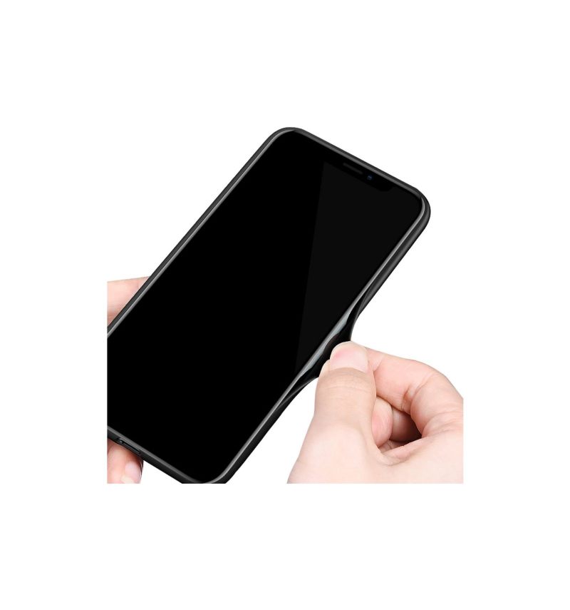 Hoesje voor iPhone XS Max Leer Gecoat - Zwart