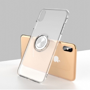 Hoesje voor iPhone XS Max Transparant Met Magnetische Ring