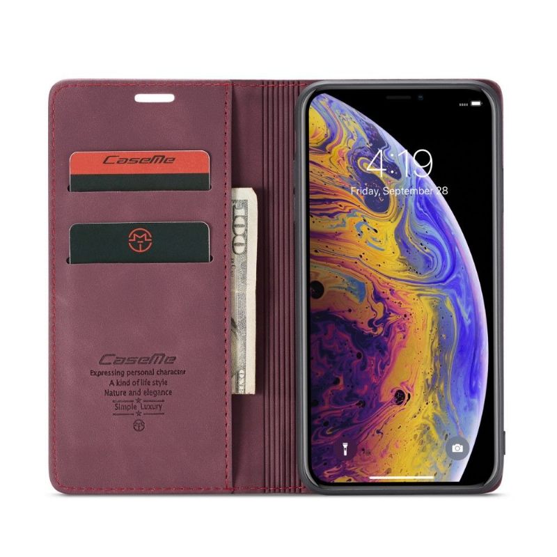 Leren Hoesje voor iPhone XS Max Golias Ledereffect - Rode Wijn