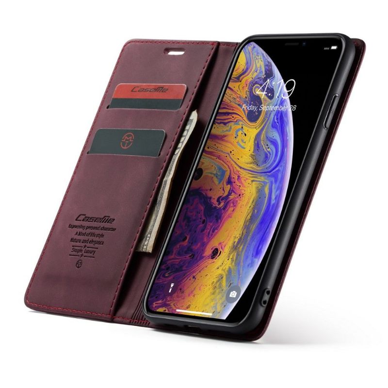 Leren Hoesje voor iPhone XS Max Golias Ledereffect - Rode Wijn