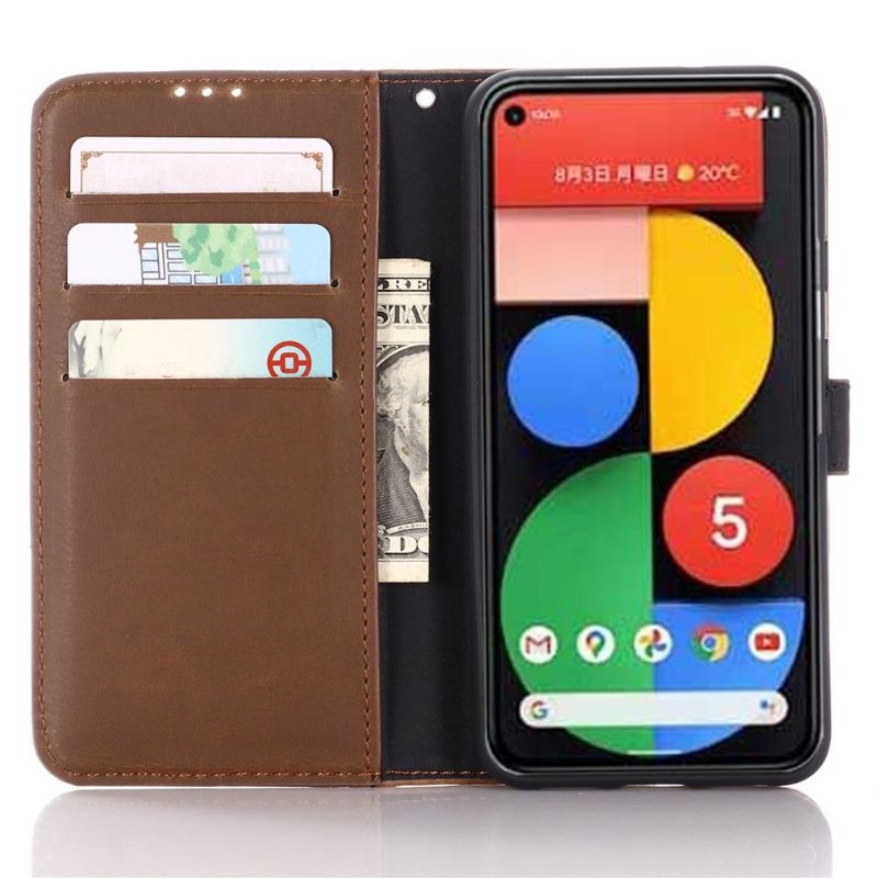 Case voor Google Pixel 5 Bescherming Folio-hoesje Retro Kunstleer