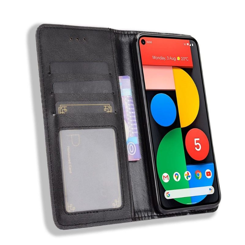 Flip Case voor Google Pixel 5 Leer In Cirénius-stijl