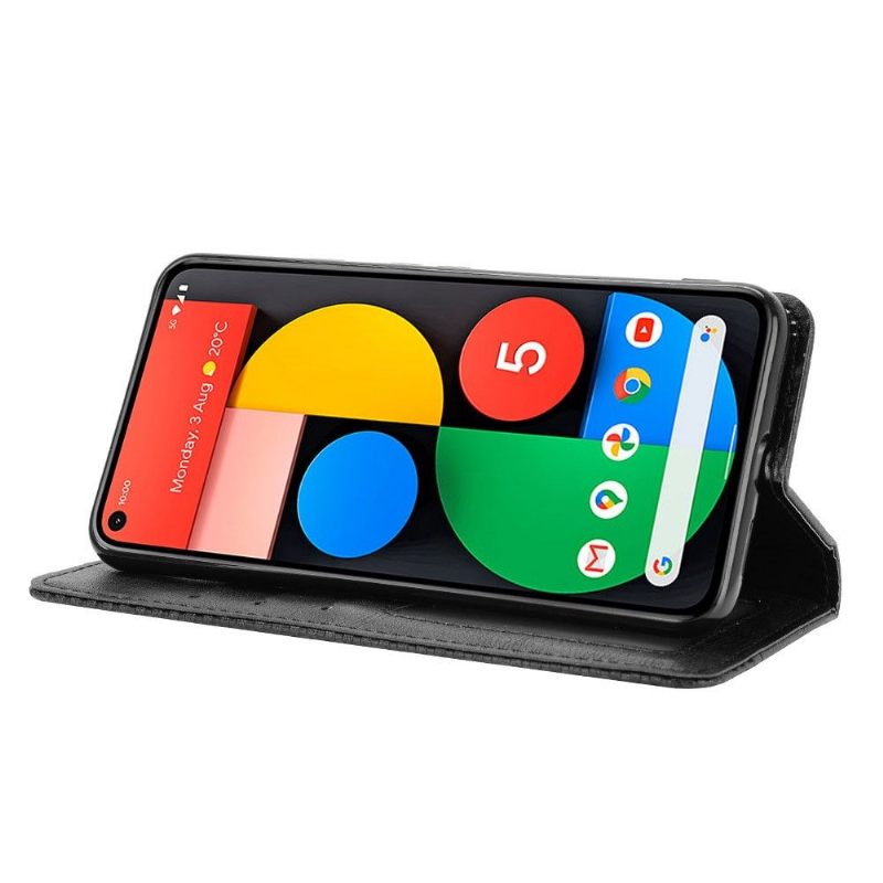 Flip Case voor Google Pixel 5 Leer In Cirénius-stijl