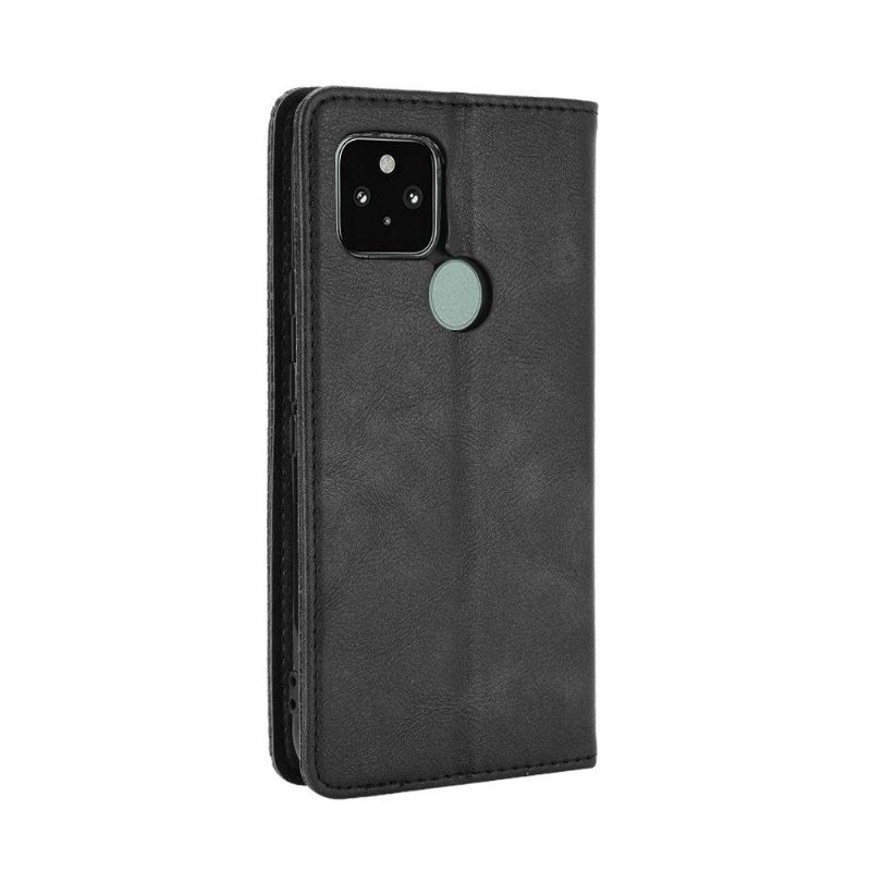 Flip Case voor Google Pixel 5 Leer In Cirénius-stijl