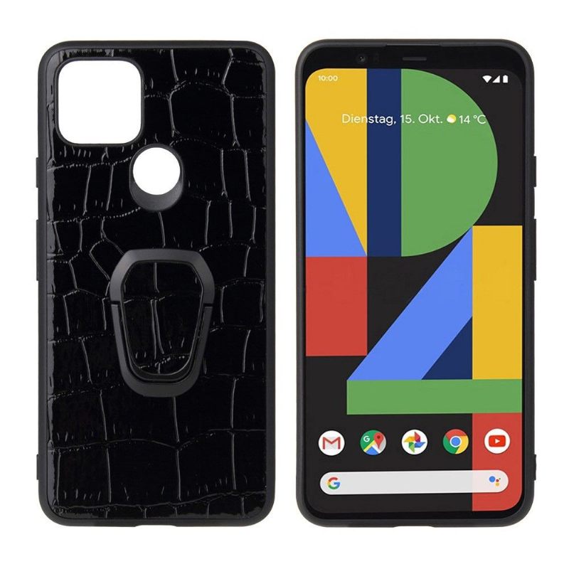 Hoesje voor Google Pixel 5 Krokodil-effect Met Ring