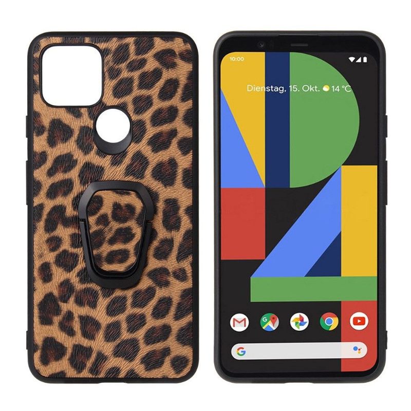 Hoesje voor Google Pixel 5 Luipaardpatroon Met Ring