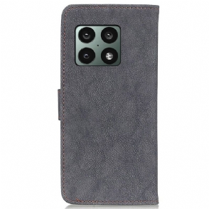 Flip Case voor OnePlus 10 Pro Khazneh Retro Leereffect