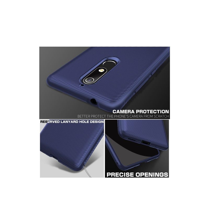 Hoesje voor Nokia 5.1 Anti-fall Armor Effect Siliconengel - Blauw