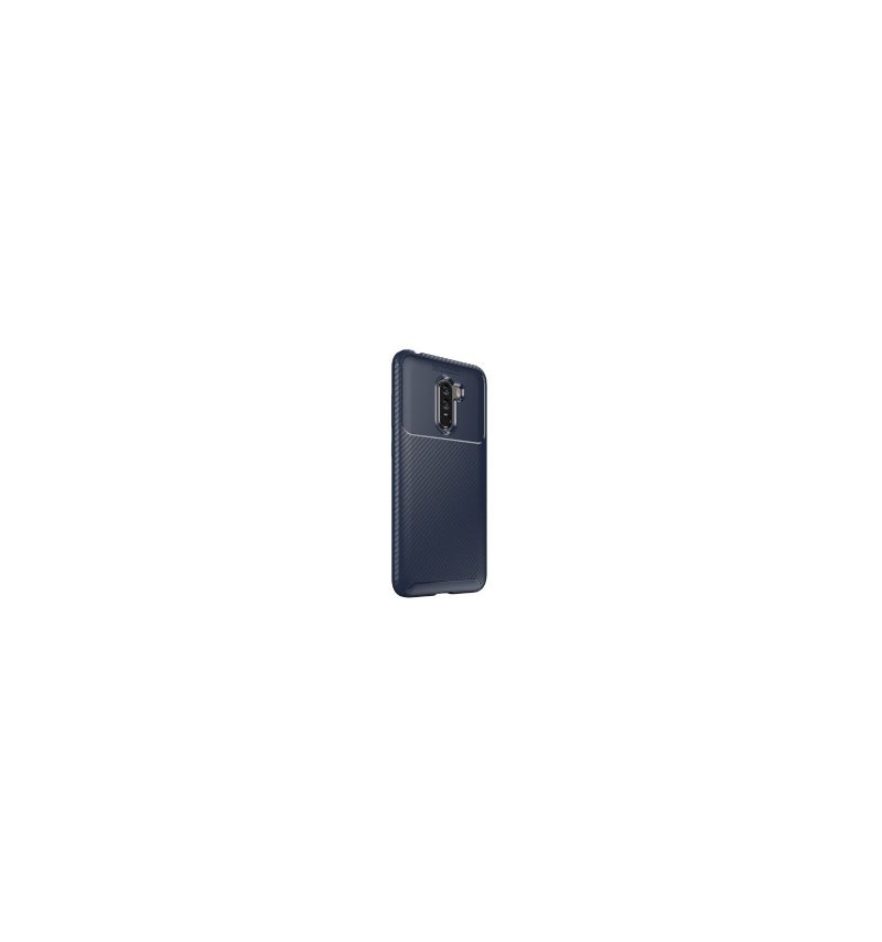 Telefoonhoesje voor Pocophone F1 Koolstofvezeleffect - Blauw