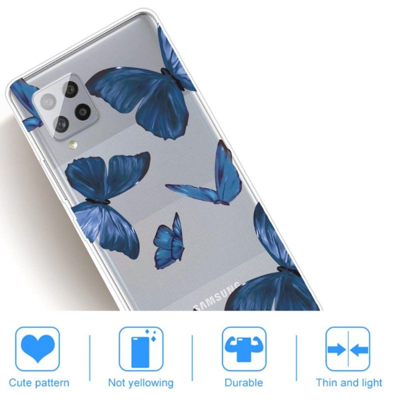 Hoesje voor Samsung Galaxy A42 5G Blauwe Vlinders