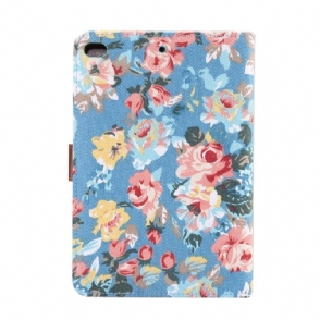 iPad Mini 2019 - Stoffen Hoes Met Bloemenprint - Blauw