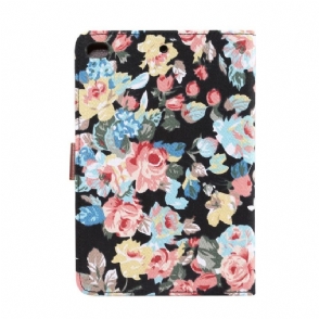 iPad Mini 2019 - Stoffen Hoes Met Bloemenprint - Zwart