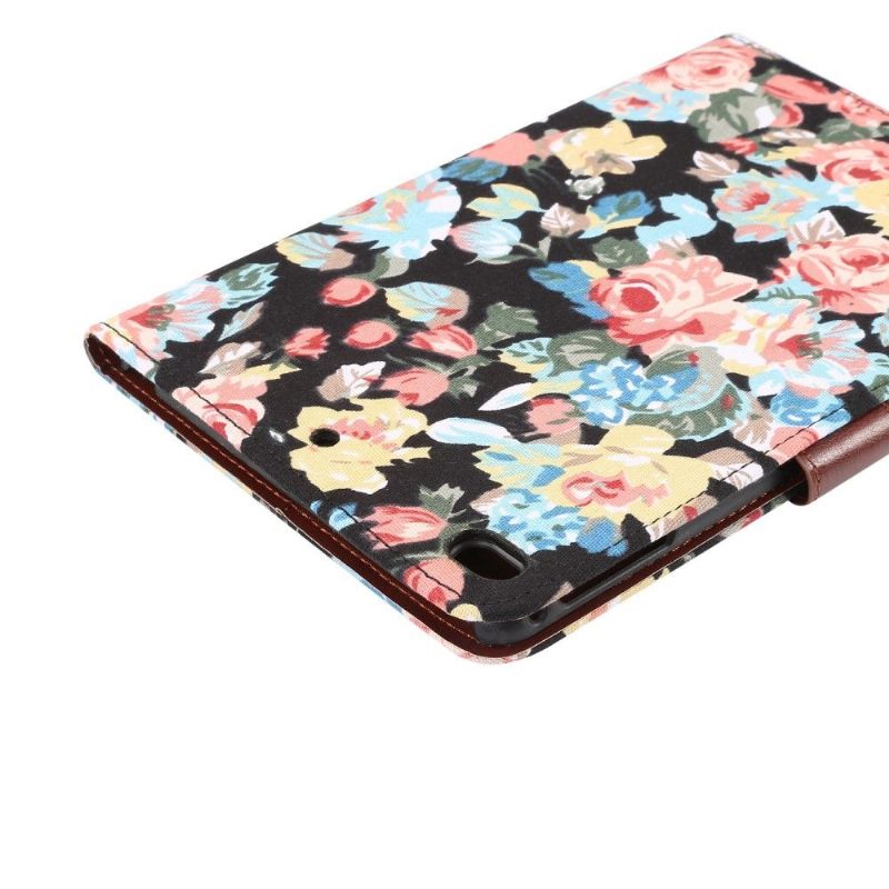 iPad Mini 2019 - Stoffen Hoes Met Bloemenprint - Zwart