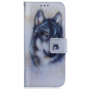 Folio-hoesje voor Xiaomi 13 Pro Met Ketting Strappy Aquarel Hond