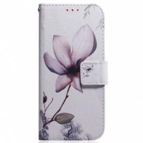 Folio-hoesje voor Xiaomi 13 Pro Met Ketting Strappy Roze Bloem