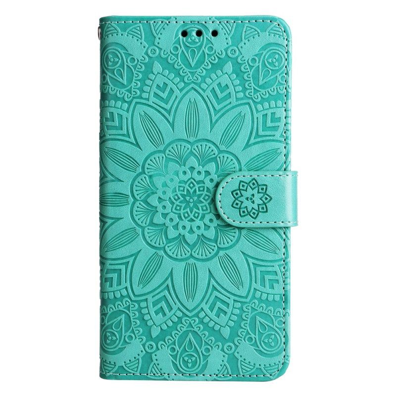 Leren Hoesje voor Xiaomi 13 Pro Mandala Zon Met Lanyard