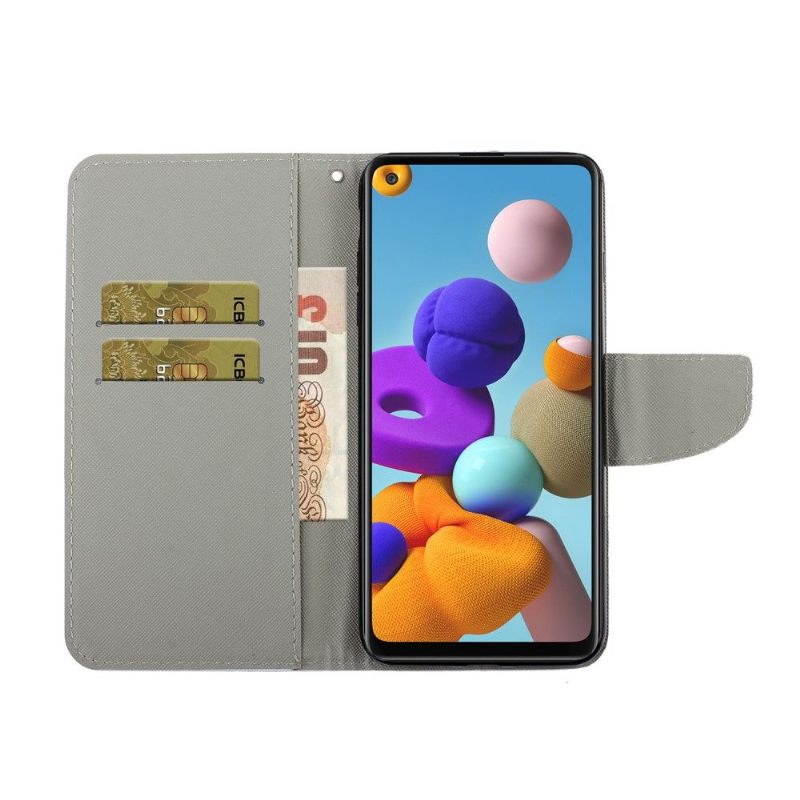 Flip Case voor Samsung Galaxy A21s Gebrilde Vos