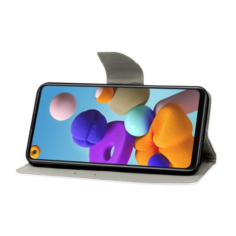 Flip Case voor Samsung Galaxy A21s Gebrilde Vos