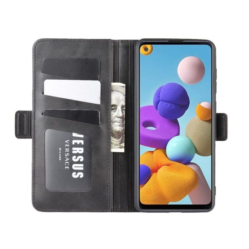 Flip Case voor Samsung Galaxy A21s Portemonnee Leren Portemonnee Van Mat Kunstleer