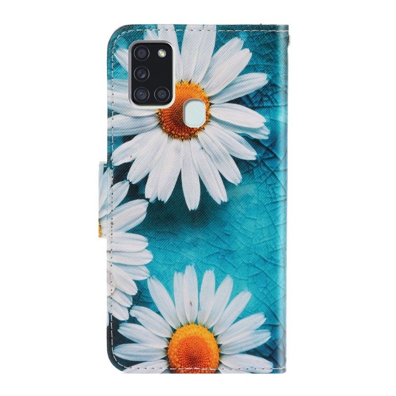 Folio-hoesje voor Samsung Galaxy A21s Anti-fall Daisy