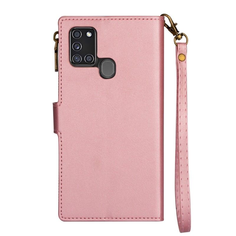 Folio-hoesje voor Samsung Galaxy A21s Anti-fall Portemonnee Leren Sandy Fresh