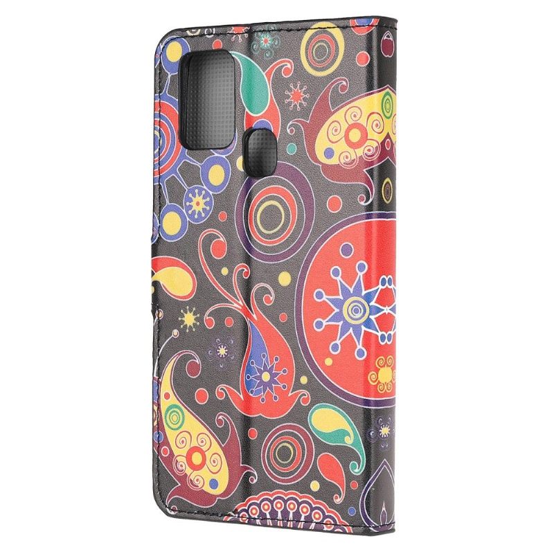 Folio-hoesje voor Samsung Galaxy A21s Kleurrijk Paisley