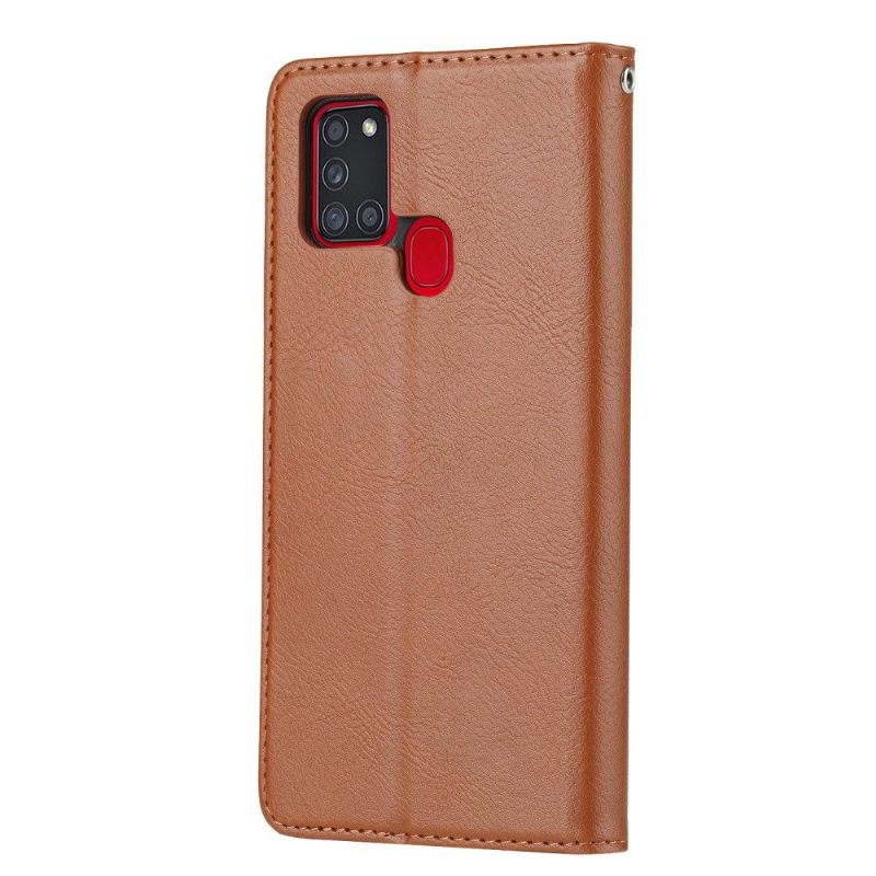 Folio-hoesje voor Samsung Galaxy A21s Stand Case Met Leren Effect