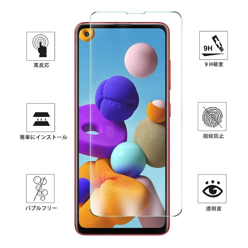 Hoesje voor Samsung Galaxy A21s + Beschermfolie Van Gehard Glas