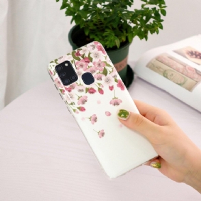 Hoesje voor Samsung Galaxy A21s Fluorescerende Bloemen