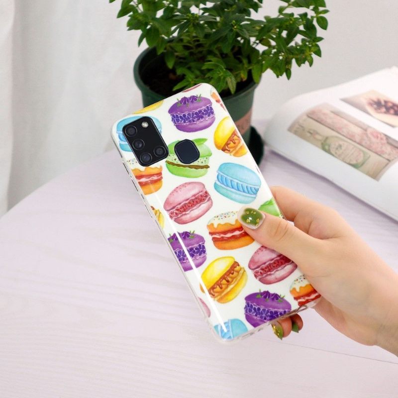 Hoesje voor Samsung Galaxy A21s Fluorescerende Macarons