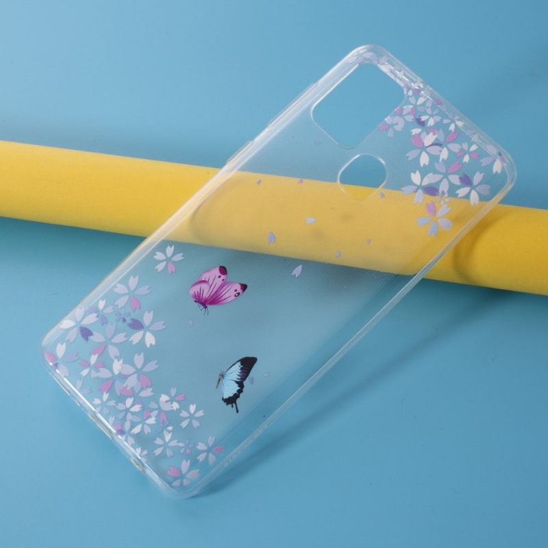 Hoesje voor Samsung Galaxy A21s Vlinders Bloemen