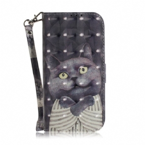 Flip Case voor iPhone 14 Plus Met Ketting String Katten