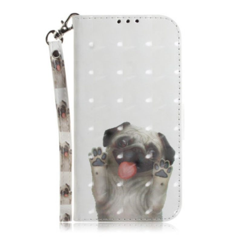 Folio-hoesje voor iPhone 14 Plus Met Ketting String Hond