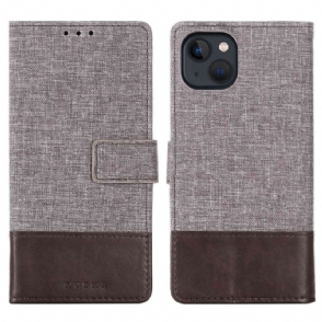 Folio-hoesje voor iPhone 14 Plus Muxma Stof En Leereffect