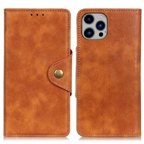 Leren Hoesje voor iPhone 14 Plus Knoop Van Imitatieleer