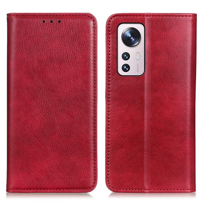 Bescherming Hoesje voor Xiaomi 12 / 12X Folio-hoesje Lychee Gespleten Lederen Textuur