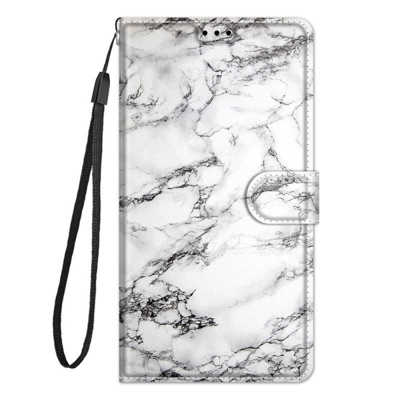 Folio-hoesje voor Xiaomi 12 / 12X Marmer Met Lanyard