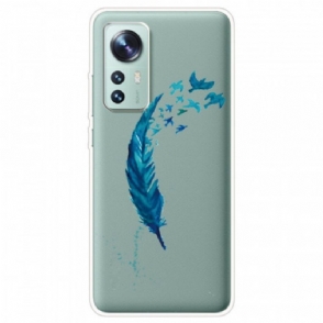 Hoesje voor Xiaomi 12 / 12X Mooie Blauwe Veer