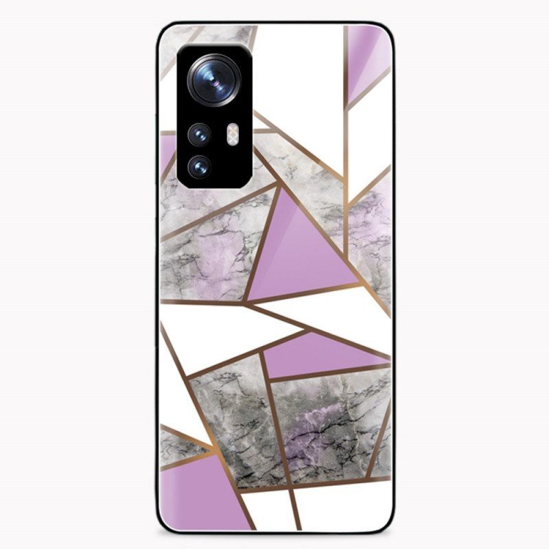 Telefoonhoesje voor Xiaomi 12 / 12X Geometrie Marmer Gehard Glas