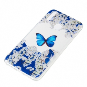 Hoesje voor Huawei Y7 2019 Bloeiende Blauwe Vlinder