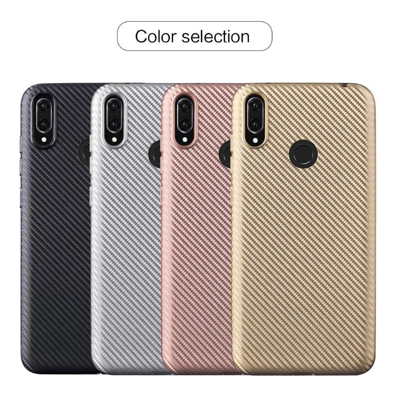 Hoesje voor Huawei Y7 2019 Koolstofvezelcoating