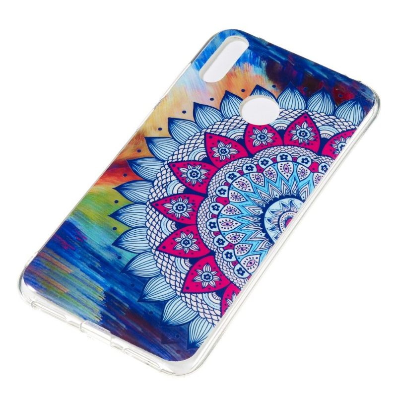 Hoesje voor Huawei Y7 2019 Lichtgevende Bloemenmandala