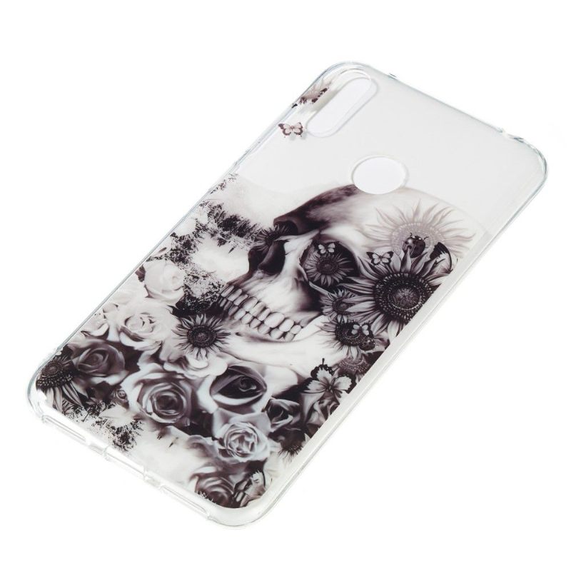 Hoesje voor Huawei Y7 2019 Schedel En Bloemen