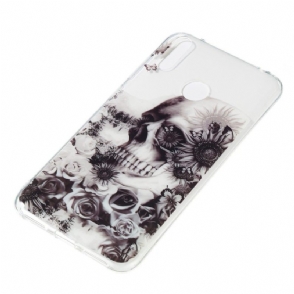 Hoesje voor Huawei Y7 2019 Schedel En Bloemen