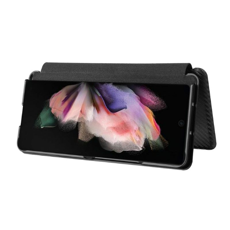 Folio-hoesje voor Samsung Galaxy Z Fold 3 5G Kunstleer Van Koolstofvezel