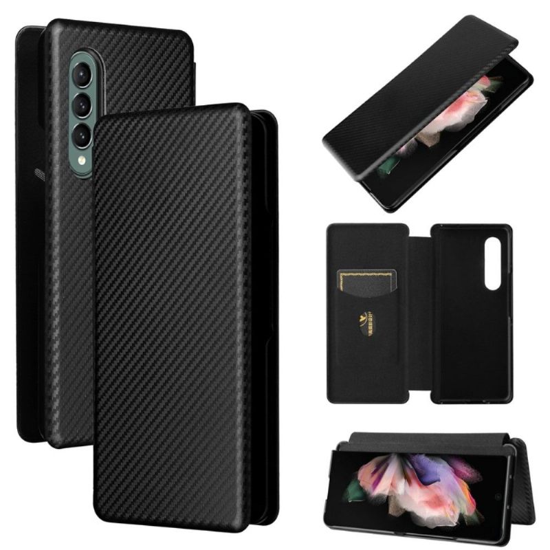 Folio-hoesje voor Samsung Galaxy Z Fold 3 5G Kunstleer Van Koolstofvezel