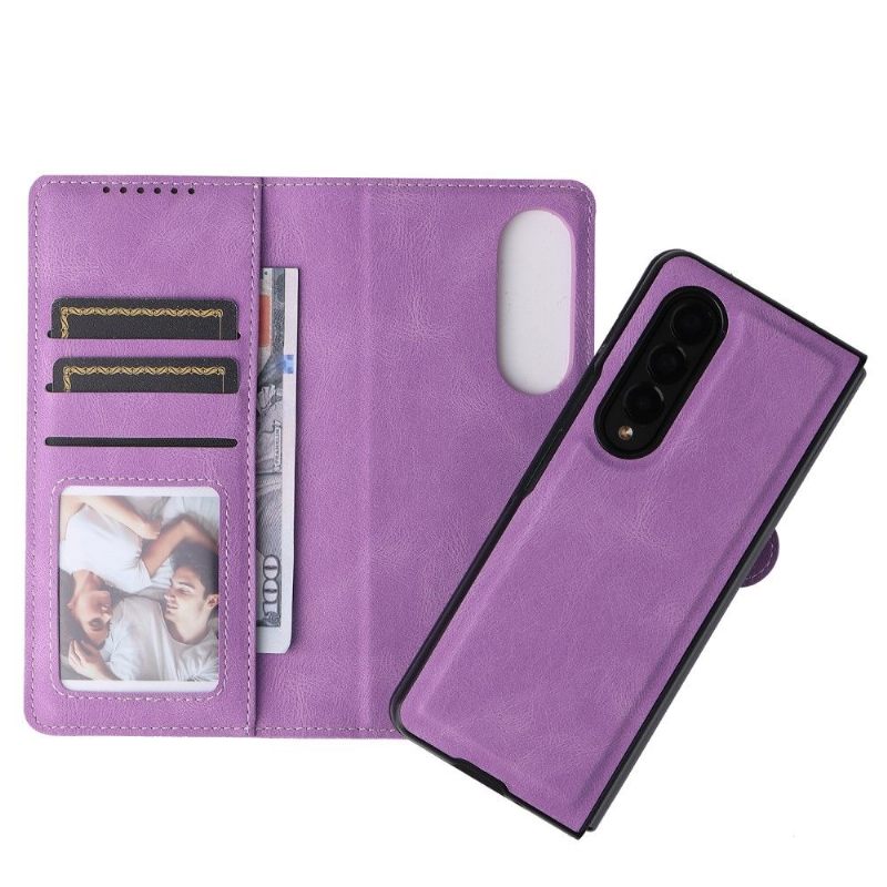 Hoesje Folio-hoesje voor Samsung Galaxy Z Fold 3 5G Kunstleer Stiksels