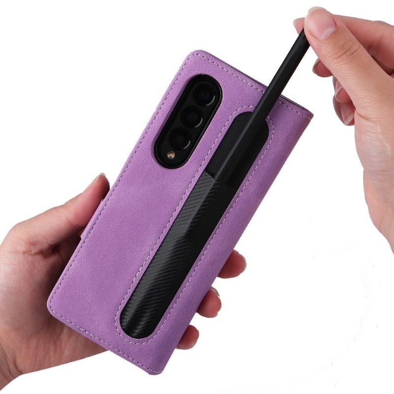 Hoesje Folio-hoesje voor Samsung Galaxy Z Fold 3 5G Kunstleer Stiksels